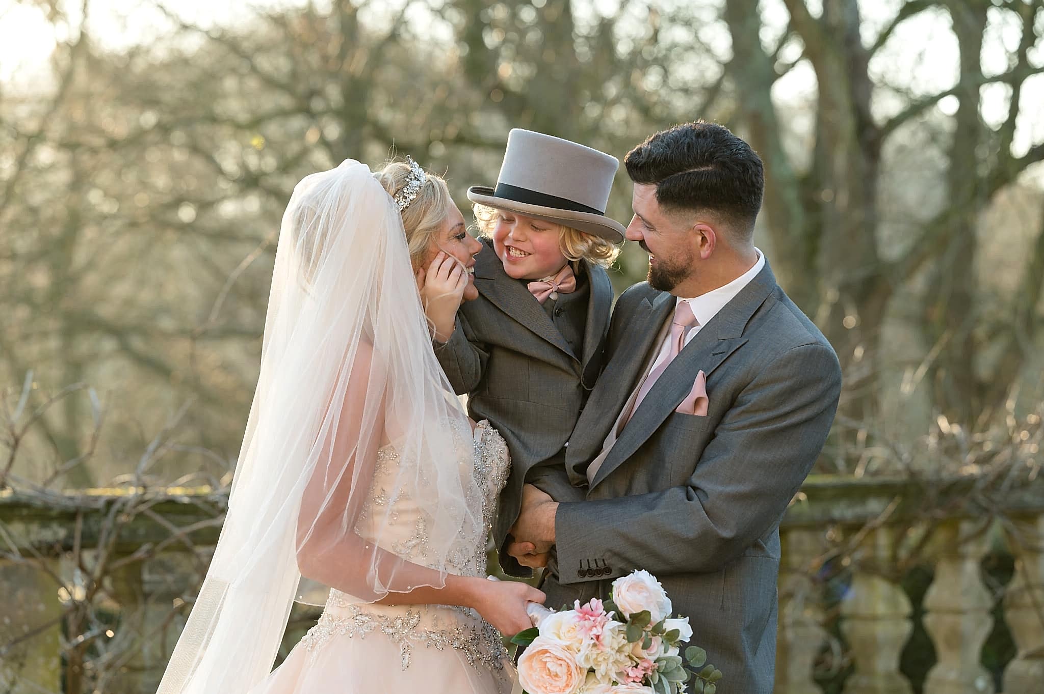 Bride, groom and their little boy