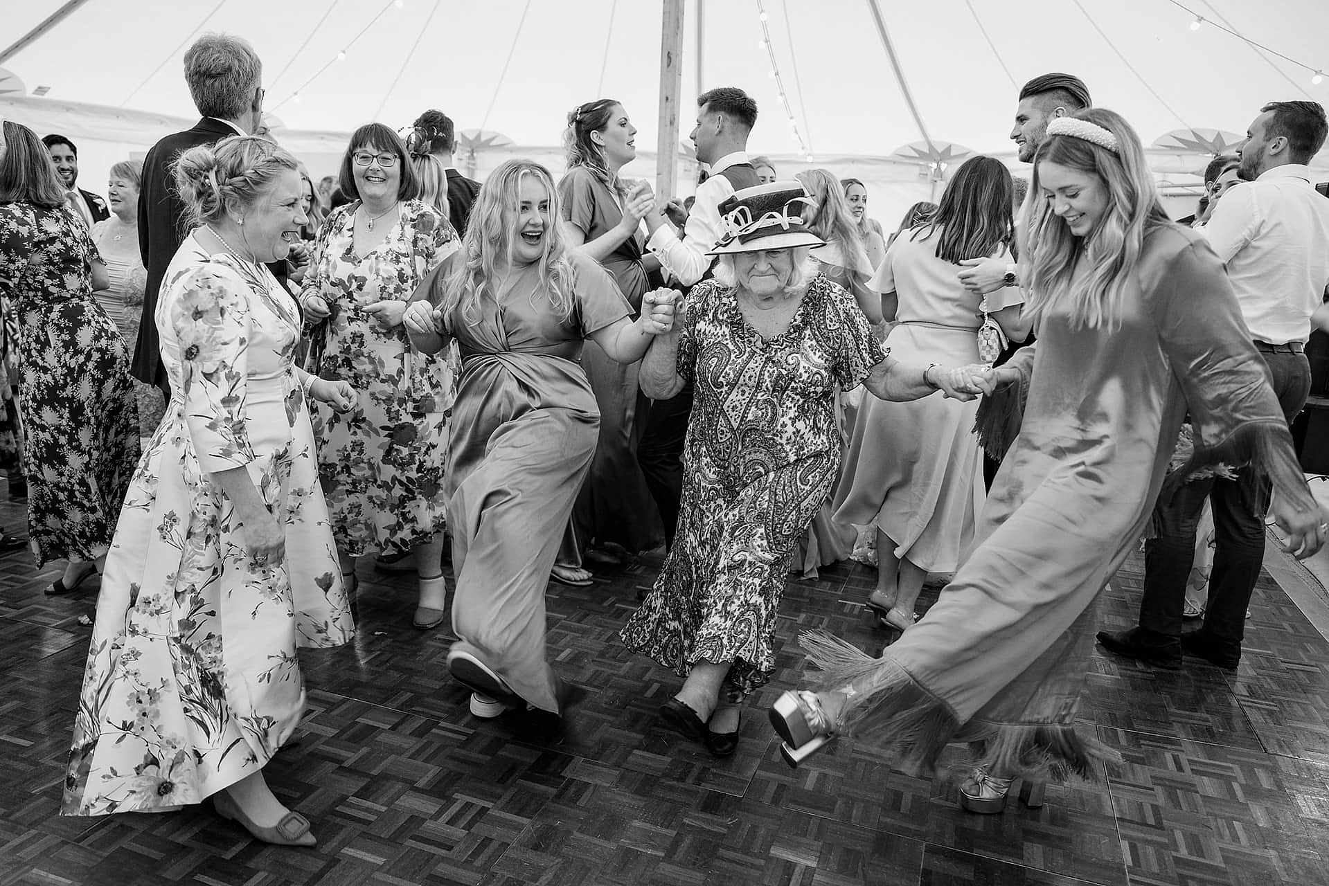 Wedding guests on the dancefloor