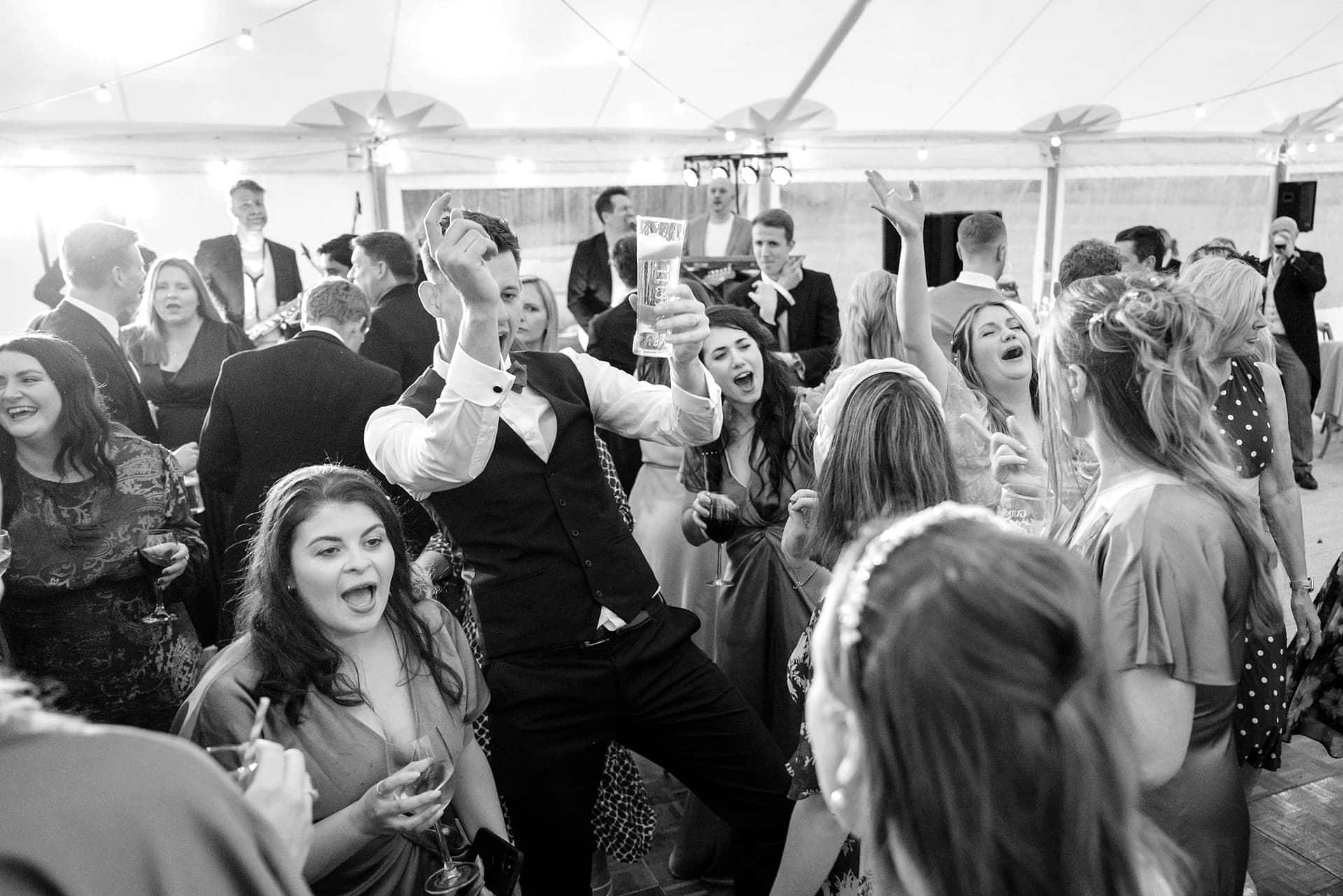 Wedding guests on the dancefloor