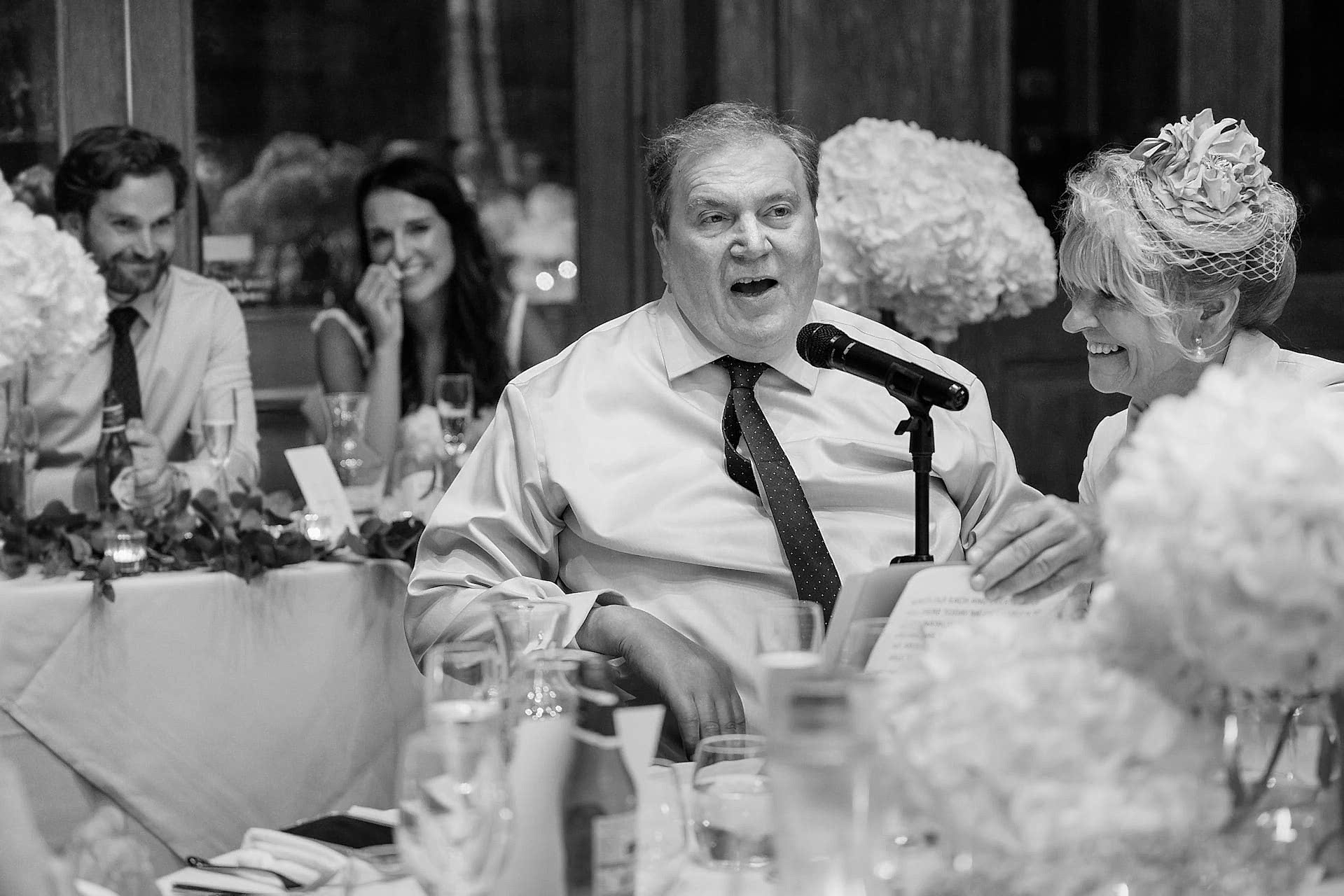 The bride's dad making his speech