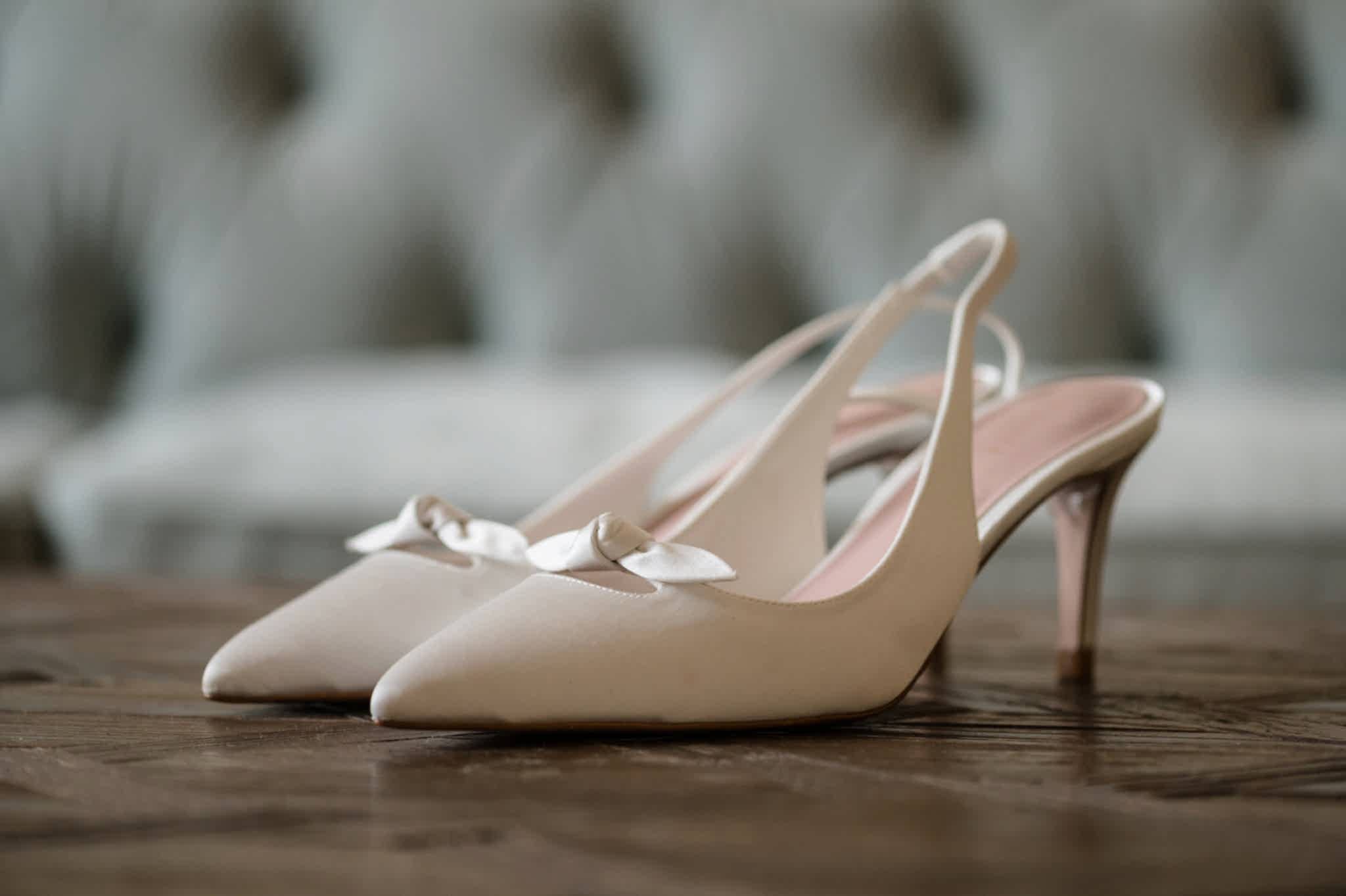 The bride's wedding shoes