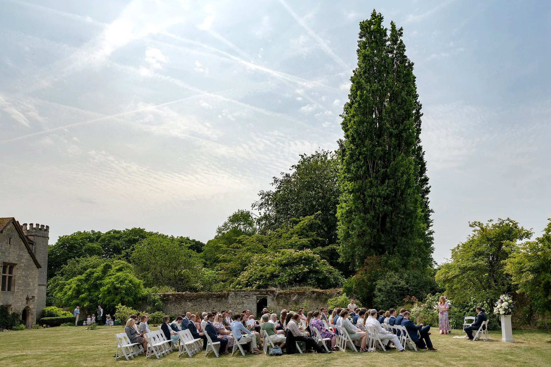 A celebrant wedding in the walled garden at Notley Abbey