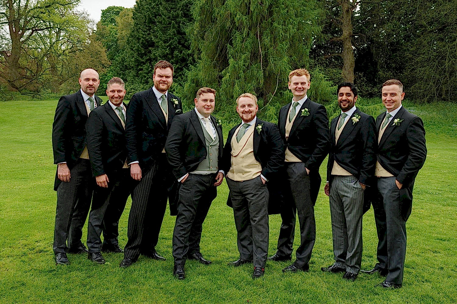 Group photo of groom with his Best Man and Ushers