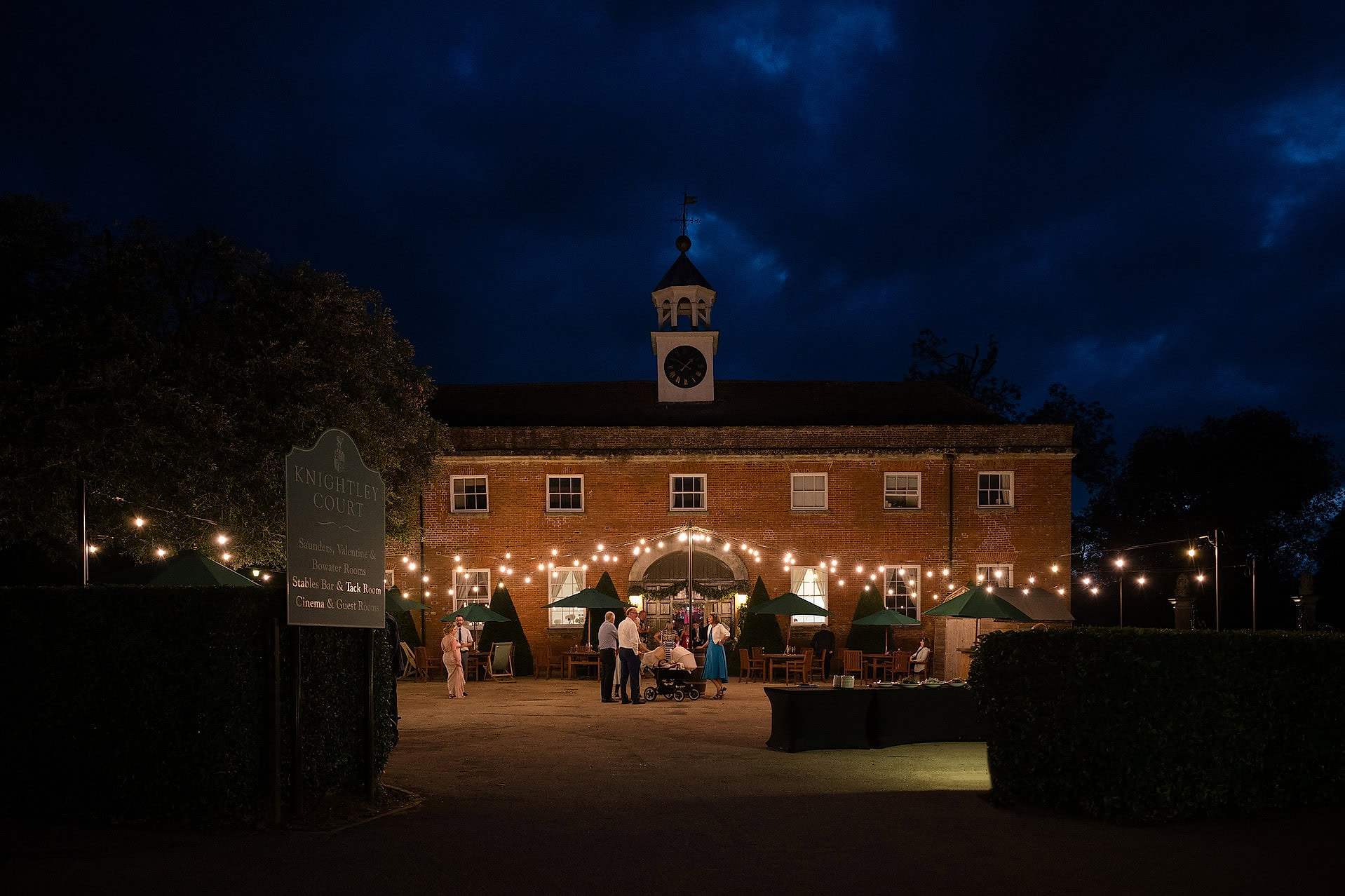 Knightley Court at Fawsley Hall captured during Blue Hour